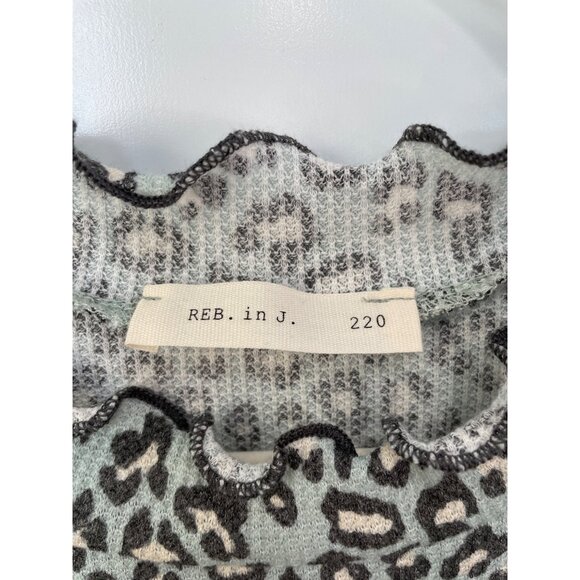 REB in J 220 Leopard Tie Waist Dress Womens Large Knee Length Green Animal Print - Picture 3 of 7